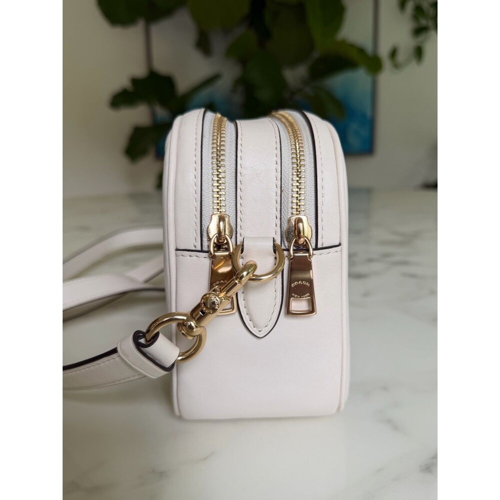 Coach Jes Crossbody With Linear Quilting Gold /Chalk Leather Bag C1569 - Picture 5 of 16